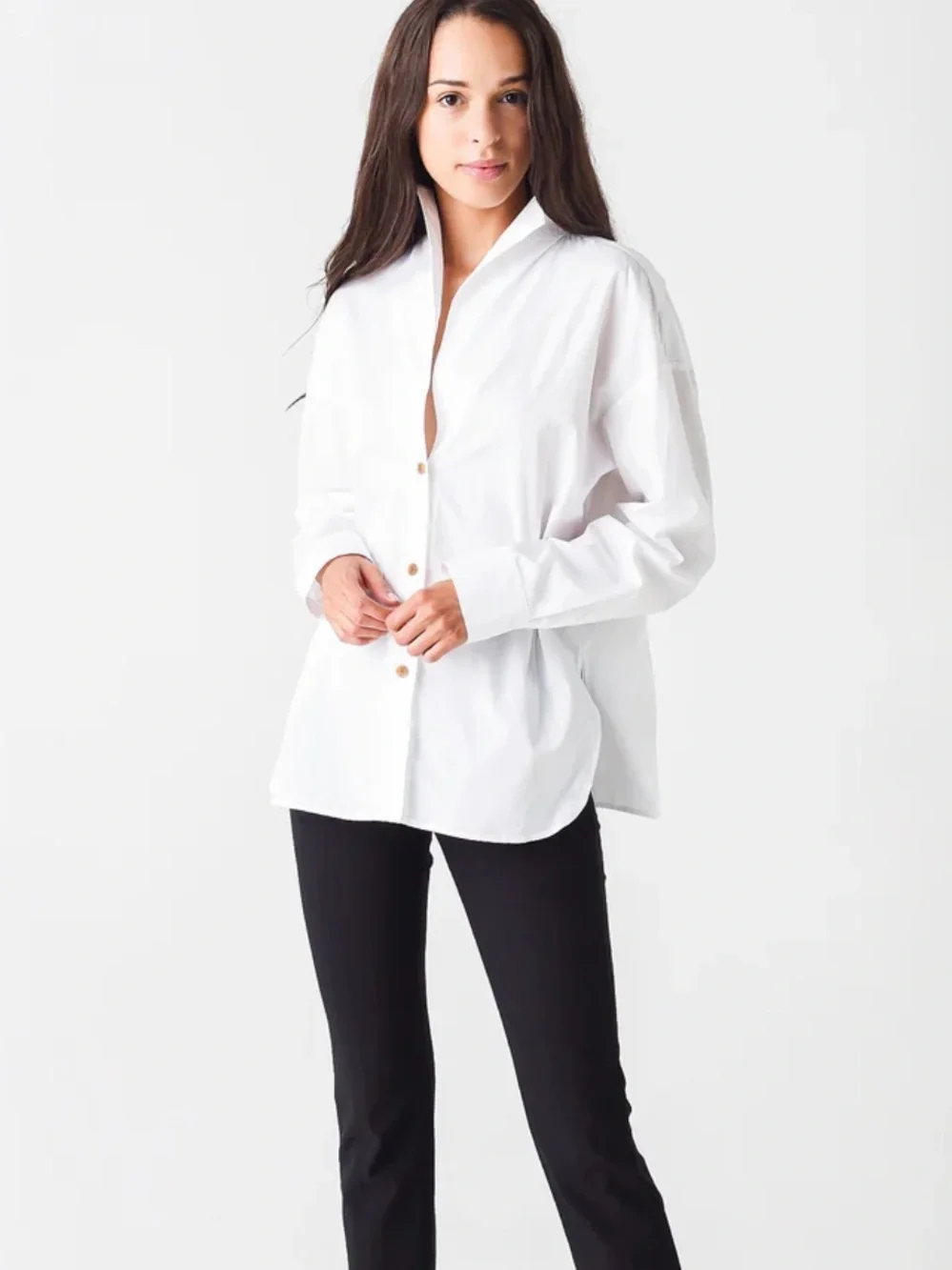 Vince Designer Luxury Cotton Stand Collar Shirt Size XL